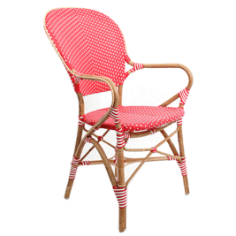 ISABELL ARM CHAIR RED / WHITH DOT